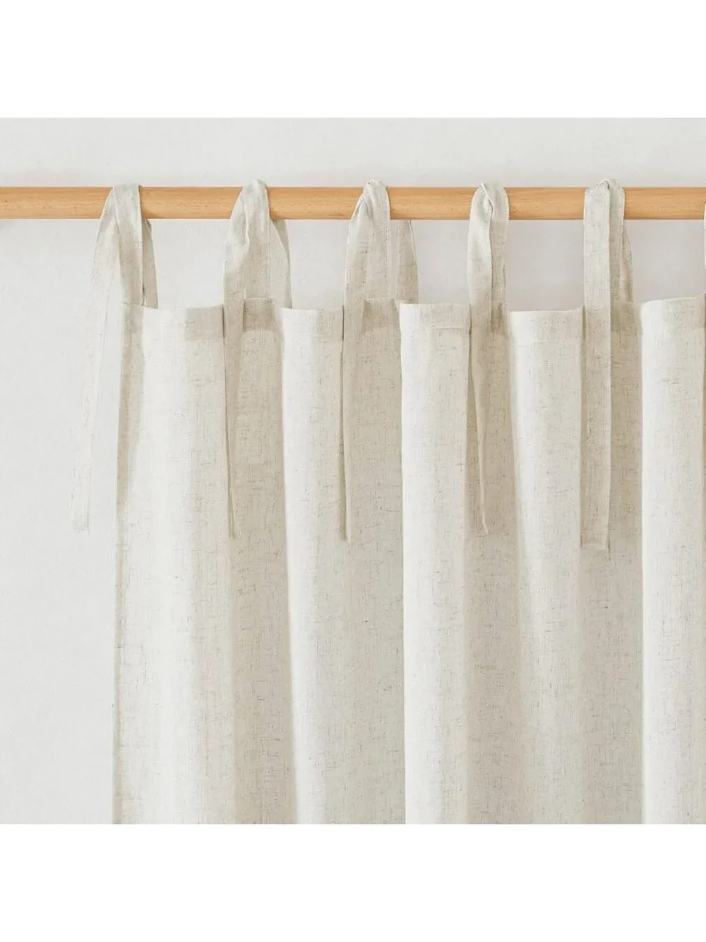 Thick Linen Tie Top Curtains 84